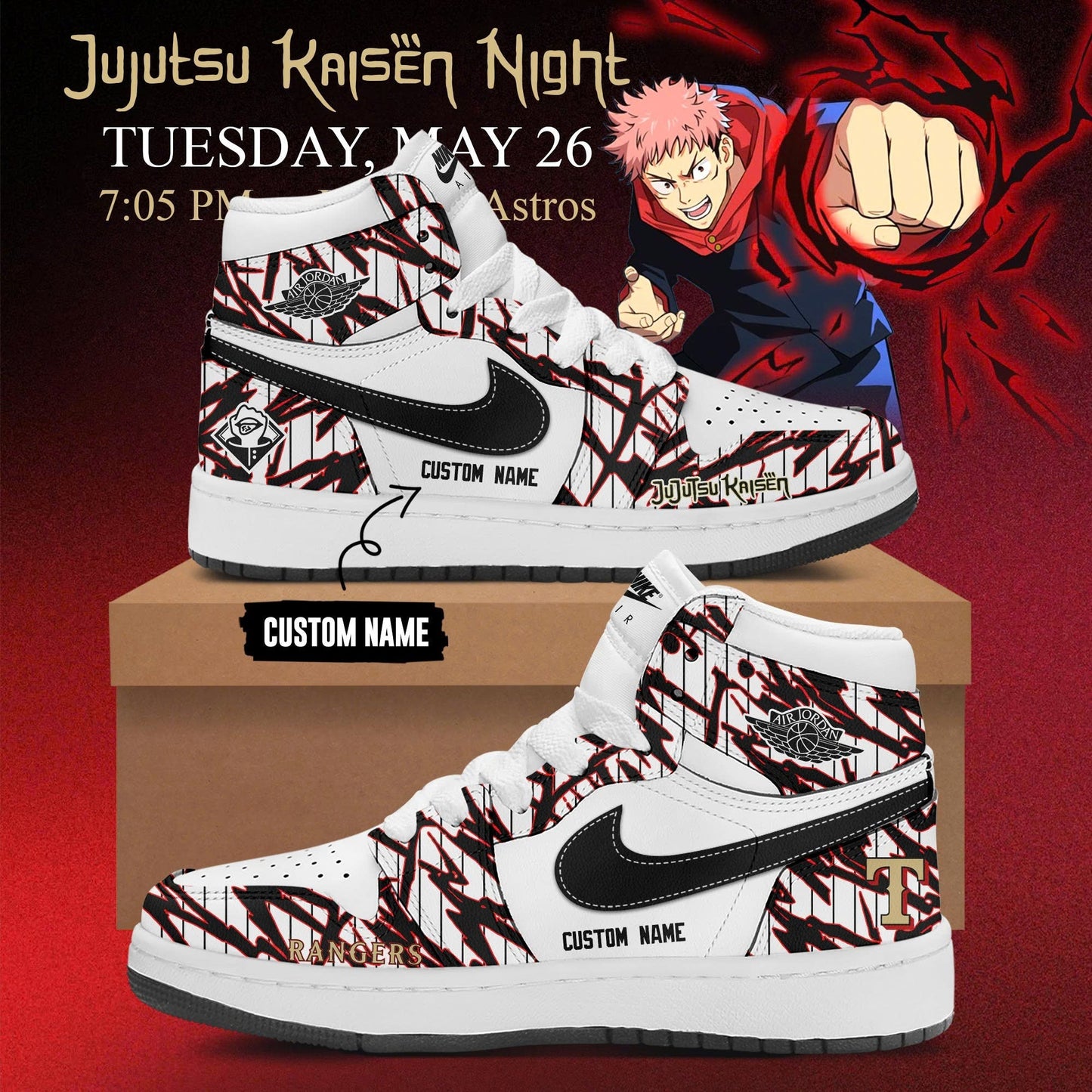 TR x Jujutsu Kaisen Night 2026 AJ1 Sneakers