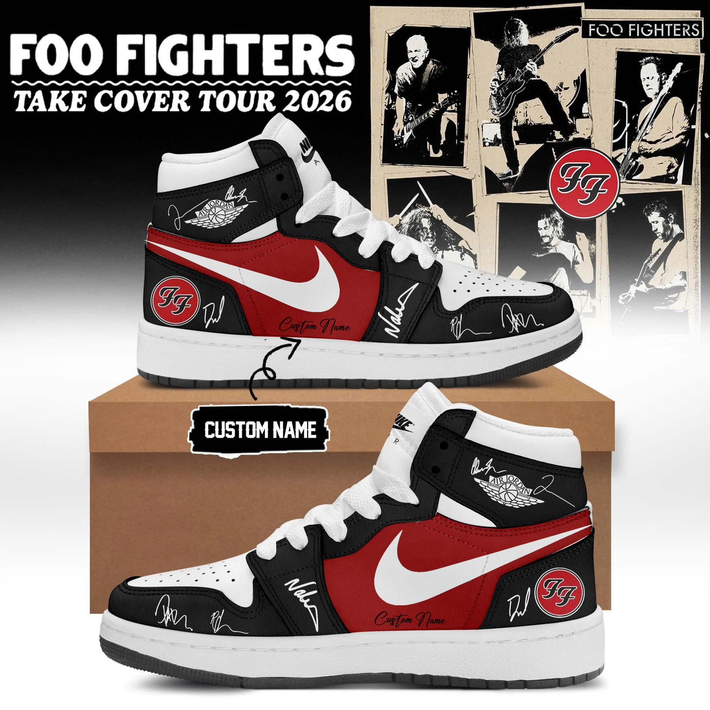 Foo Fighters ”Take Cover Tour 2026” Limited Edition Signature JD Shoes