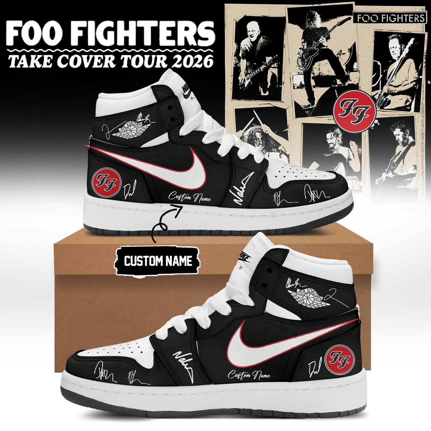 Foo Fighters ”Take Cover Tour 2026” Limited Edition Signature JD Shoes