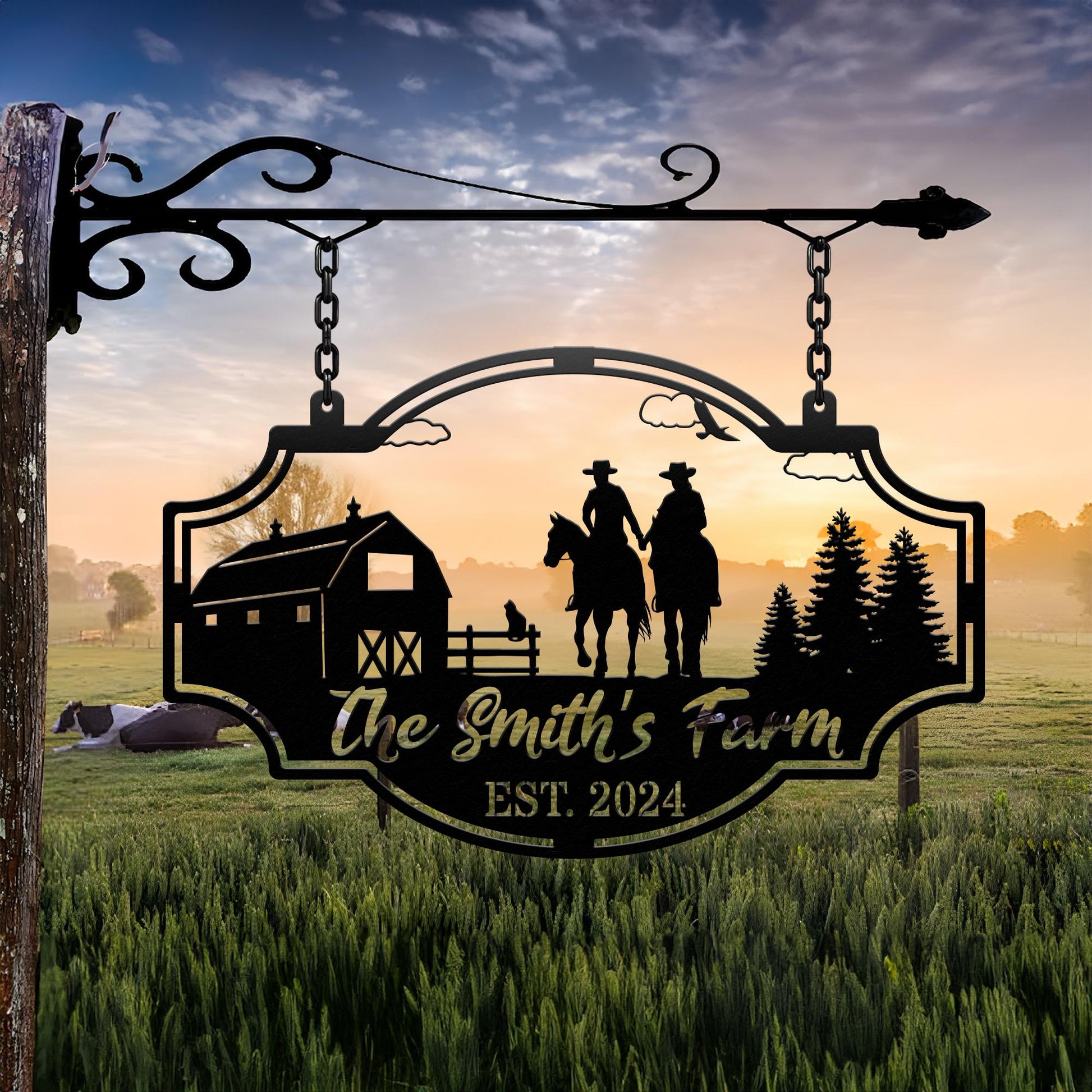 Personalized Your Metal Farm Sign, Farmhouse Metal Sign, Custom Ranch Sign, Farm Gate Sign, Farmhouse Decor, Farmer Gift, Outdoor Decor