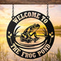 Custom Frog Metal Sign Wall Art, Personalized Frog Decor, Pond Decor, Lake House Sign, Frog Name Sign, Outdoor and Garden Decor, Farm Sign