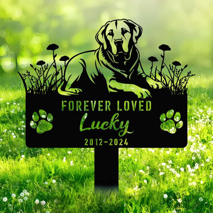 Custom Labrador Retriever Memorial Stake, Personalized Dog Grave Marker, Metal Pet Tribute Sign, Sympathy Gift, Dog Loss Remembrance Sign