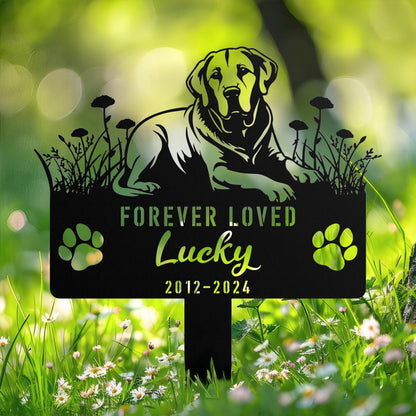 Custom Labrador Retriever Memorial Stake, Personalized Dog Grave Marker, Metal Pet Tribute Sign, Sympathy Gift, Dog Loss Remembrance Sign
