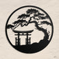 Japanese Metal Art, Torii Gate Metal Wall Sign, Tori Gate Metal Sign, Bonsai Tree Wall Decor, Japanese Wall Art, Japanese Wall Decor