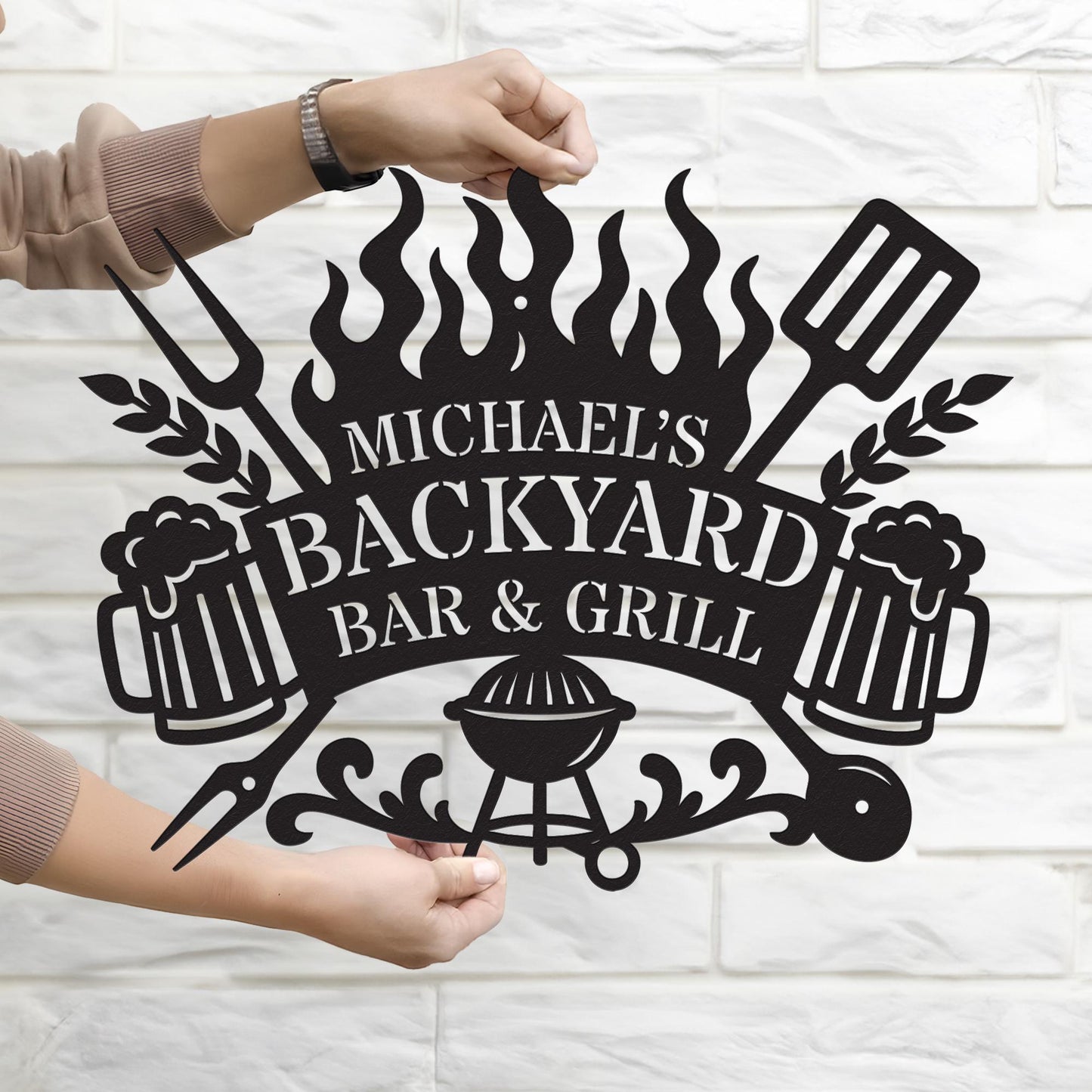Personalized Backyard Pool Metal Sign, Outdoor Wall Art Decor, Pool Signs for Outdoor, Custom Bar And Grill Sign Decor, Xmas Gifts