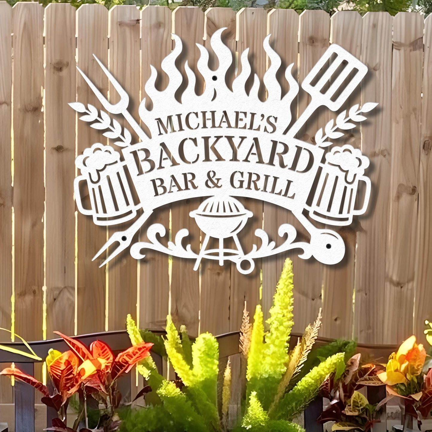 Personalized Backyard Pool Metal Sign, Outdoor Wall Art Decor, Pool Signs for Outdoor, Custom Bar And Grill Sign Decor, Xmas Gifts