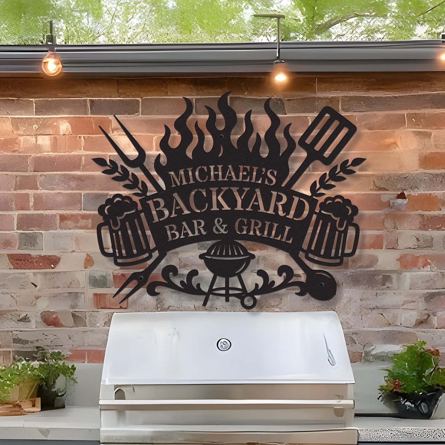 Personalized Backyard Pool Metal Sign, Outdoor Wall Art Decor, Pool Signs for Outdoor, Custom Bar And Grill Sign Decor, Xmas Gifts