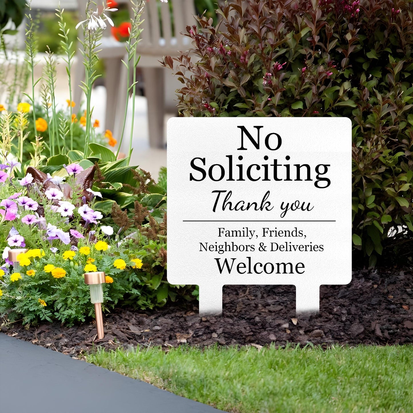 No Soliciting Yard Sign, Metal House Sign, No Soliciting Sign for Home Decor, Funny Metal Yard Stake, Outdoor Decoration, Housewarming Gifts