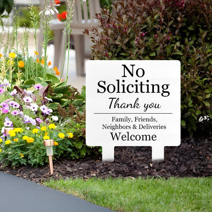 No Soliciting Yard Sign, Metal House Sign, No Soliciting Sign for Home Decor, Funny Metal Yard Stake, Outdoor Decoration, Housewarming Gifts