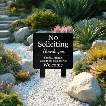 No Soliciting Yard Sign, Metal House Sign, No Soliciting Sign for Home Decor, Funny Metal Yard Stake, Outdoor Decoration, Housewarming Gifts