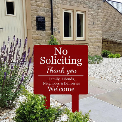 No Soliciting Yard Sign, Metal House Sign, No Soliciting Sign for Home Decor, Funny Metal Yard Stake, Outdoor Decoration, Housewarming Gifts