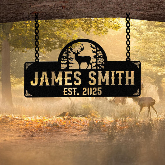 Metal Farm Sign, Ranch Signs Indoor Outdoor Personalized, Farmhouse Metal Wall Art Decor, Custom Deer Sign, Farmer Gifts, Housewarming Gift.