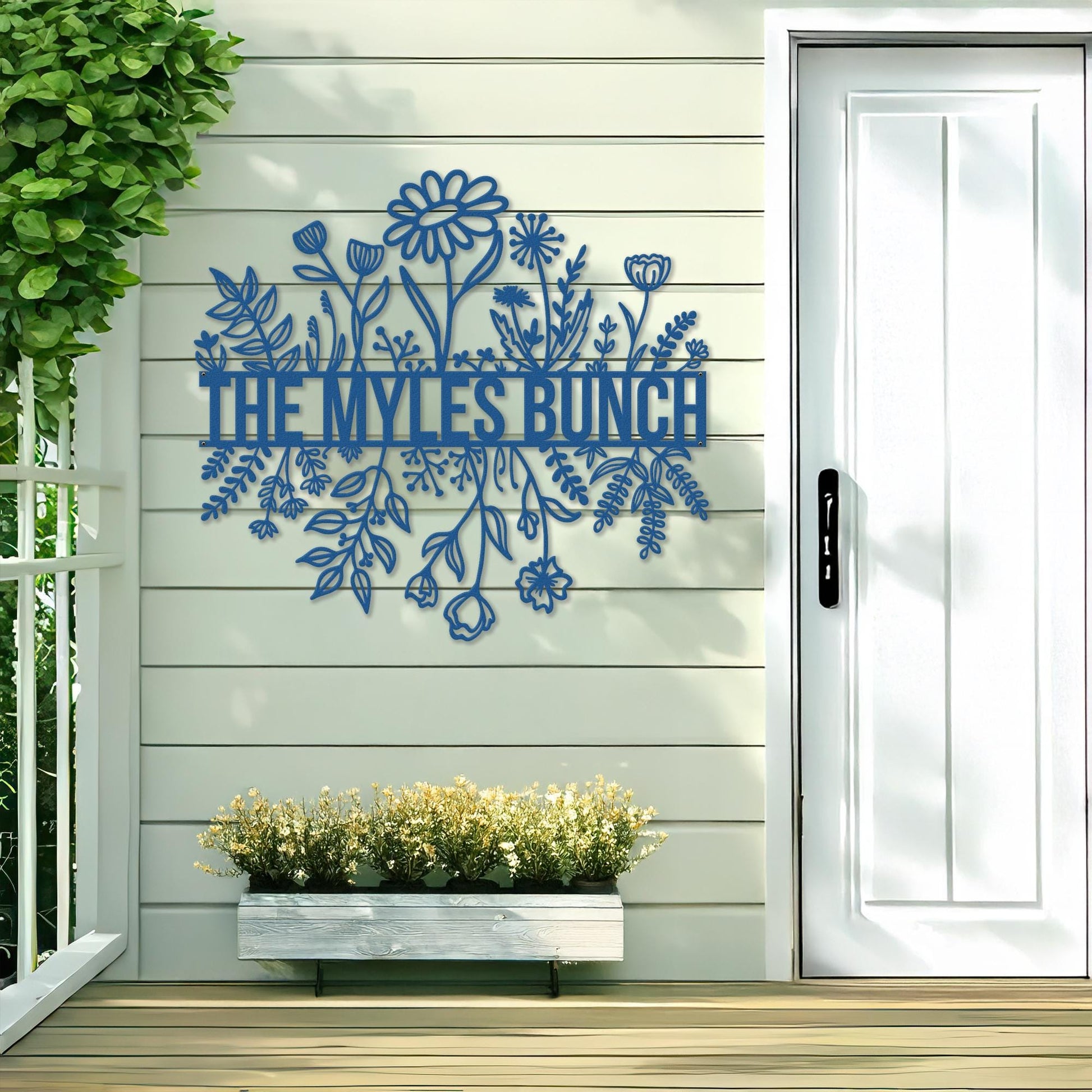 Family Name Metal Sign, Personalized Floral Wall Art, Last Name Sign, Garden Decor, Wedding Gift, Outdoor, Indoor Home Decor