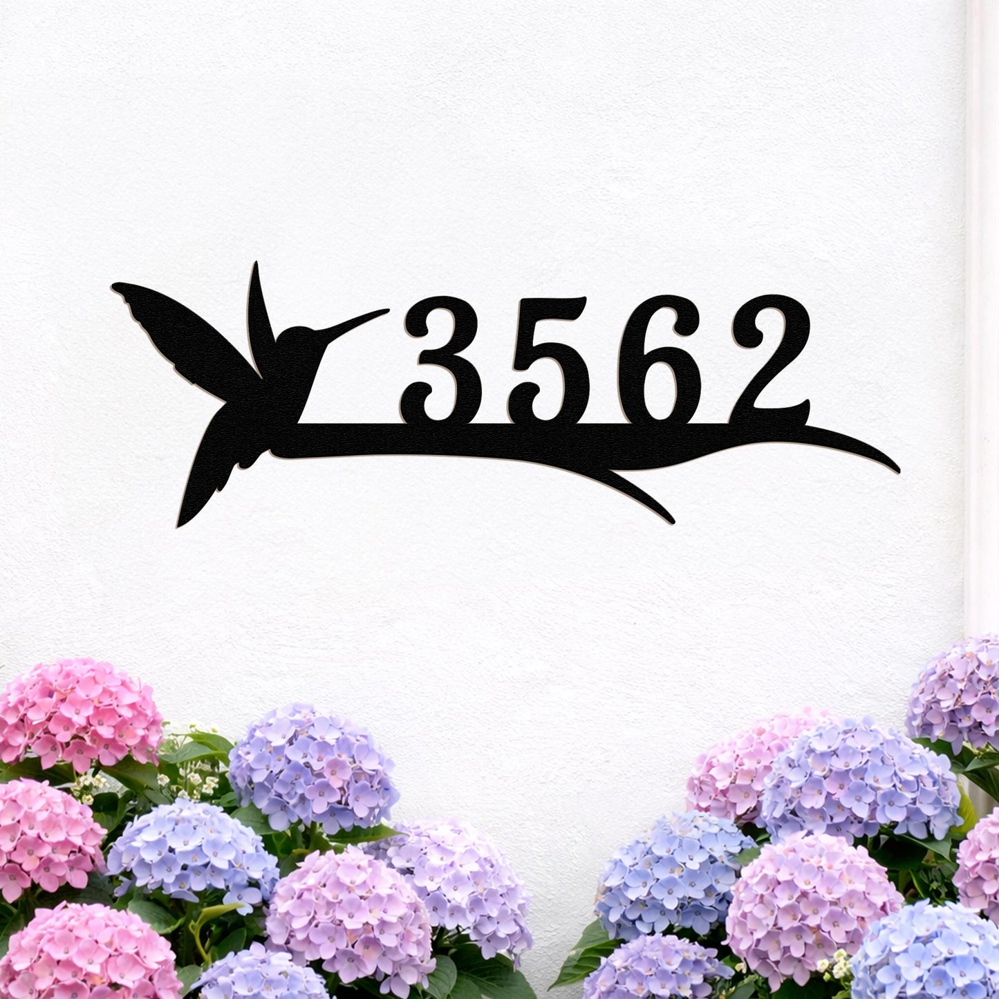 Custom Hummingbird Metal Address Sign, Personalized House Number with Branch Design, Outdoor Yard Decor for Bird Lovers