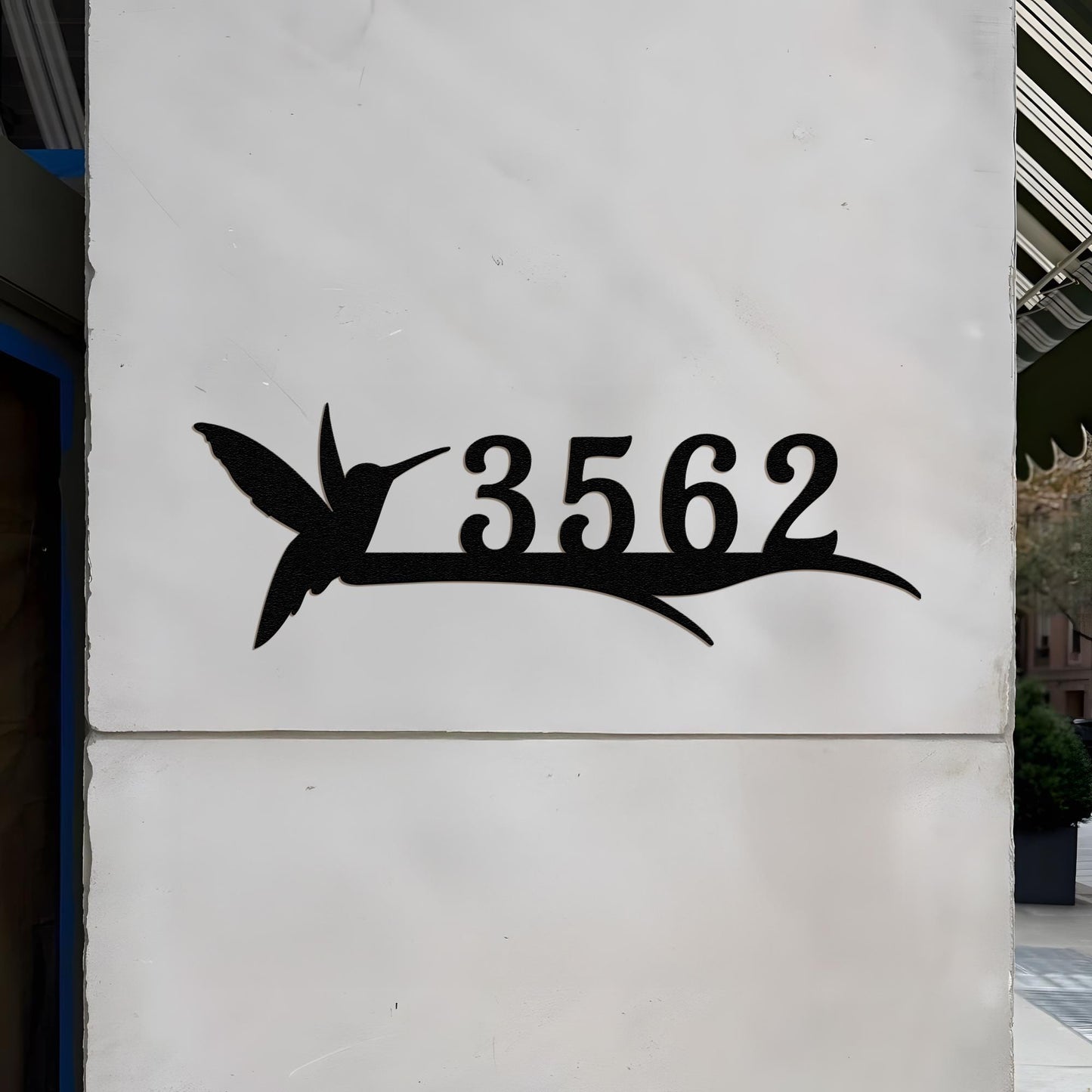 Custom Hummingbird Metal Address Sign, Personalized House Number with Branch Design, Outdoor Yard Decor for Bird Lovers
