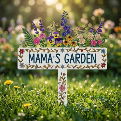Floral Mama Garden Stake, Metal Garden Sign for Grandma, Outdoor Yard Decor, Mother’s Day Gift, Personalized Garden Gift