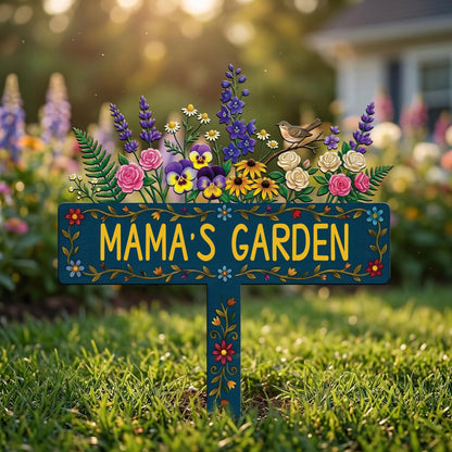 Floral Mama Garden Stake, Metal Garden Sign for Grandma, Outdoor Yard Decor, Mother’s Day Gift, Personalized Garden Gift