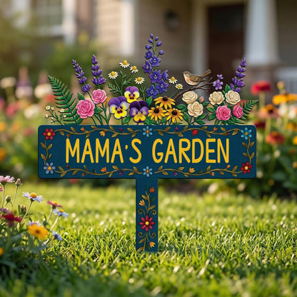 Floral Mama Garden Stake, Metal Garden Sign for Grandma, Outdoor Yard Decor, Mother’s Day Gift, Personalized Garden Gift