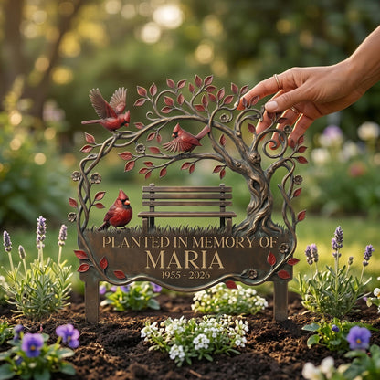 Custom Cardinal Remembrance Stake, Metal Cemetery Decorations,  Remembrance Stake, Outdoor Sign, Sympathy Garden Decor