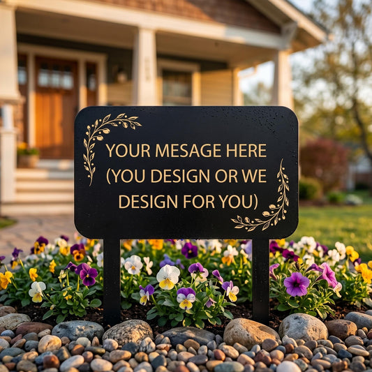 Elegant Outdoor Yard Stake, Metal Garden Plaque, Modern Home Entryway Sign, Decorative Front Yard Decor, Housewarming Gift