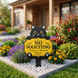 Funny Black Cat No Soliciting Sign, Metal Garden Stake for Cat Lovers, Outdoor Welcome Sign, Decorative Yard Art, Housewarming Gift