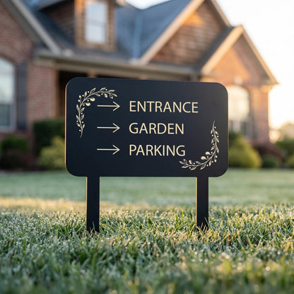 Elegant Outdoor Yard Stake, Metal Garden Plaque, Modern Home Entryway Sign, Decorative Front Yard Decor, Housewarming Gift