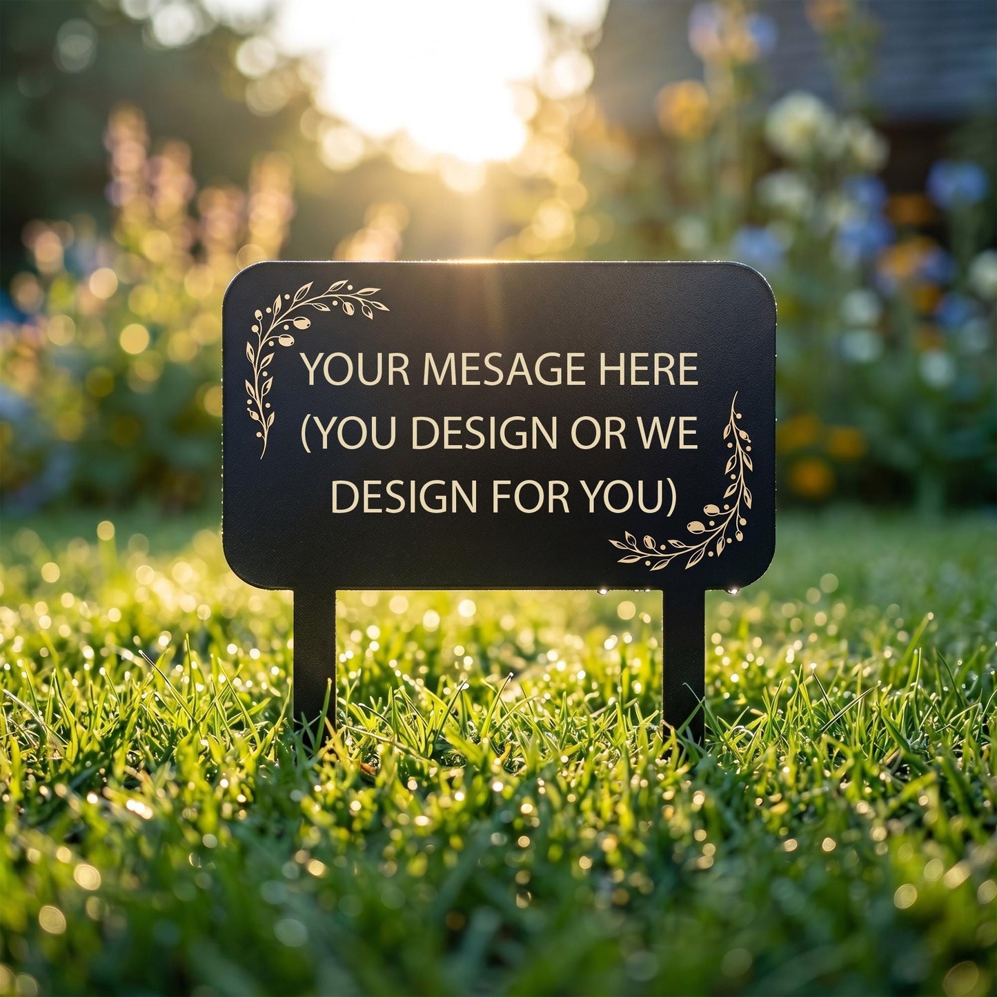 Elegant Outdoor Yard Stake, Metal Garden Plaque, Modern Home Entryway Sign, Decorative Front Yard Decor, Housewarming Gift