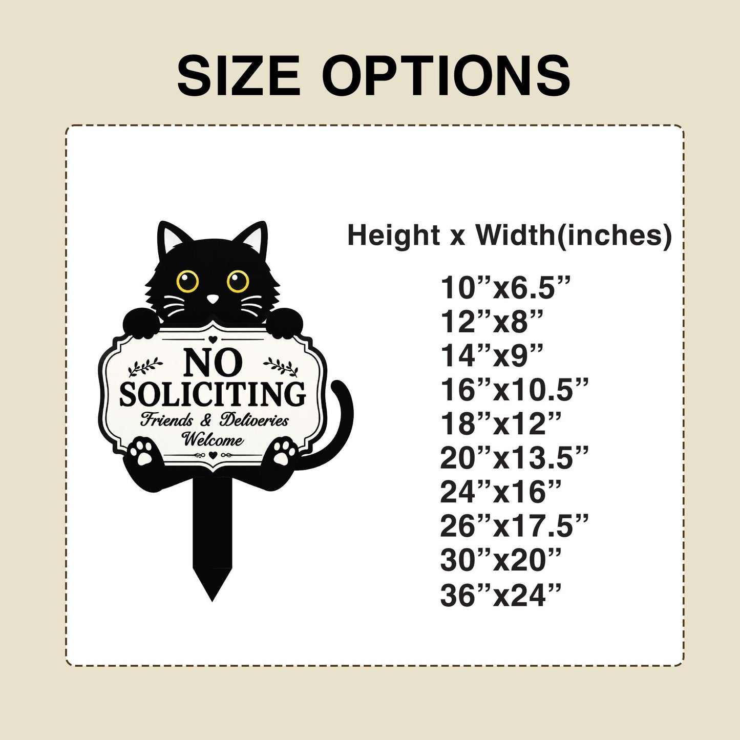 Funny Black Cat No Soliciting Sign, Metal Garden Stake for Cat Lovers, Outdoor Welcome Sign, Decorative Yard Art, Housewarming Gift