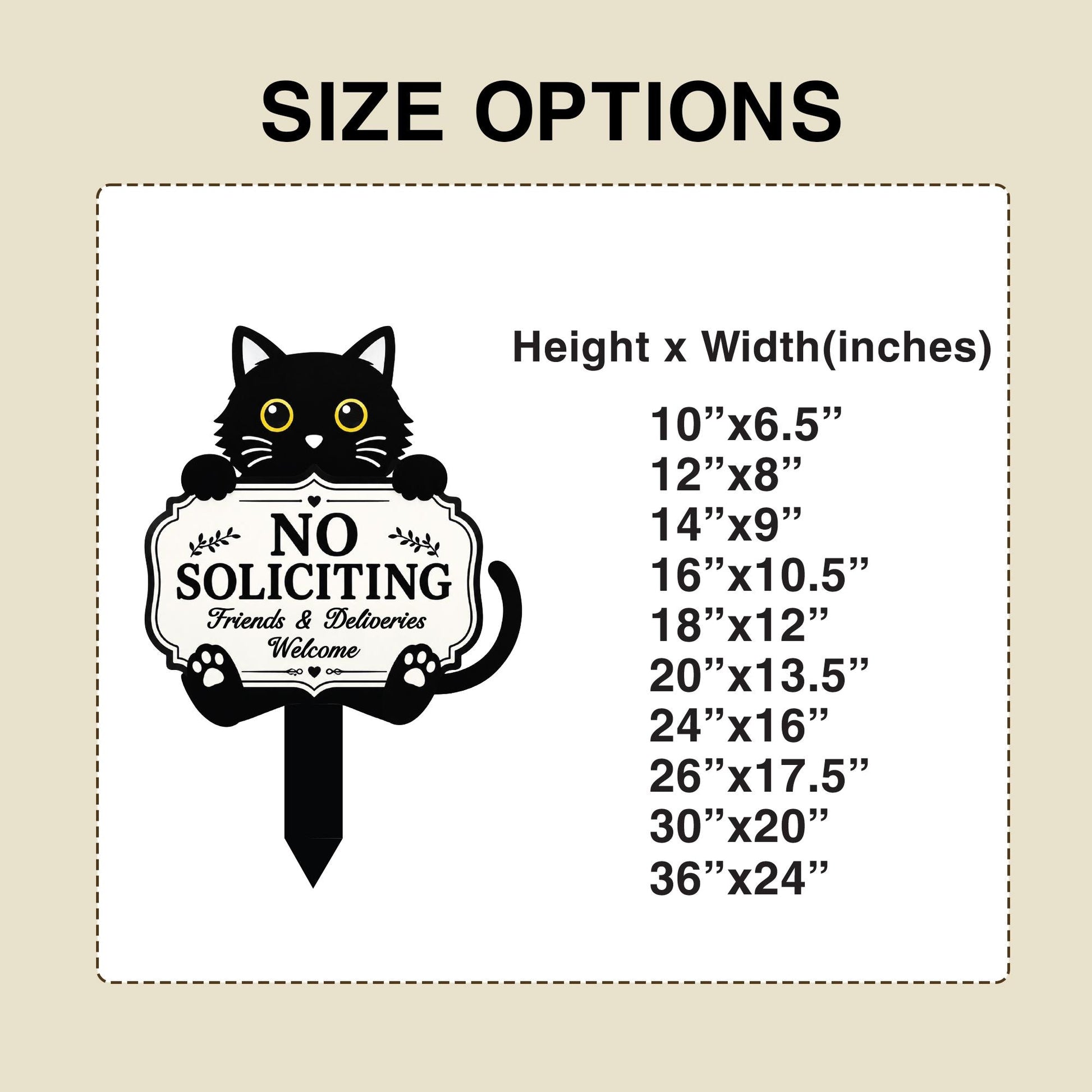 Funny Black Cat No Soliciting Sign, Metal Garden Stake for Cat Lovers, Outdoor Welcome Sign, Decorative Yard Art, Housewarming Gift